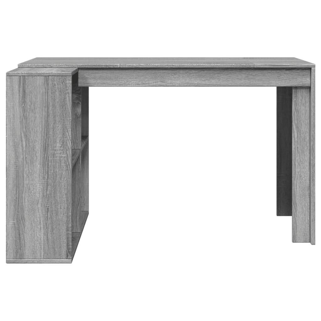 Escritorio de oficina gris Sonoma 123,5x73,5x75 cm madera de ingeniería