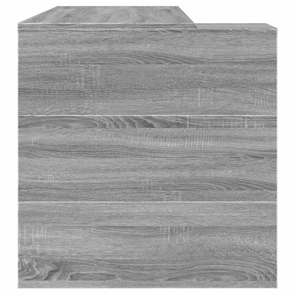 Escritorio de oficina gris Sonoma 123,5x73,5x75 cm madera de ingeniería