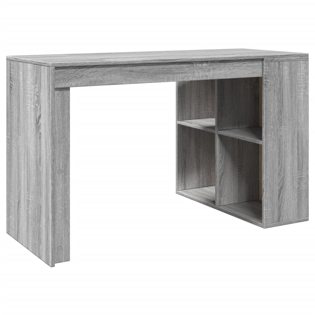 Escritorio de oficina gris Sonoma 123,5x73,5x75 cm madera de ingeniería