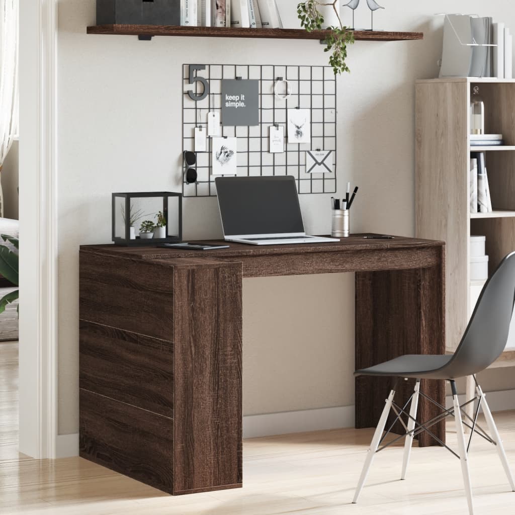 Bureau en bois d'ingénierie Chêne brun 123,5 x 73,5 x 75 cm