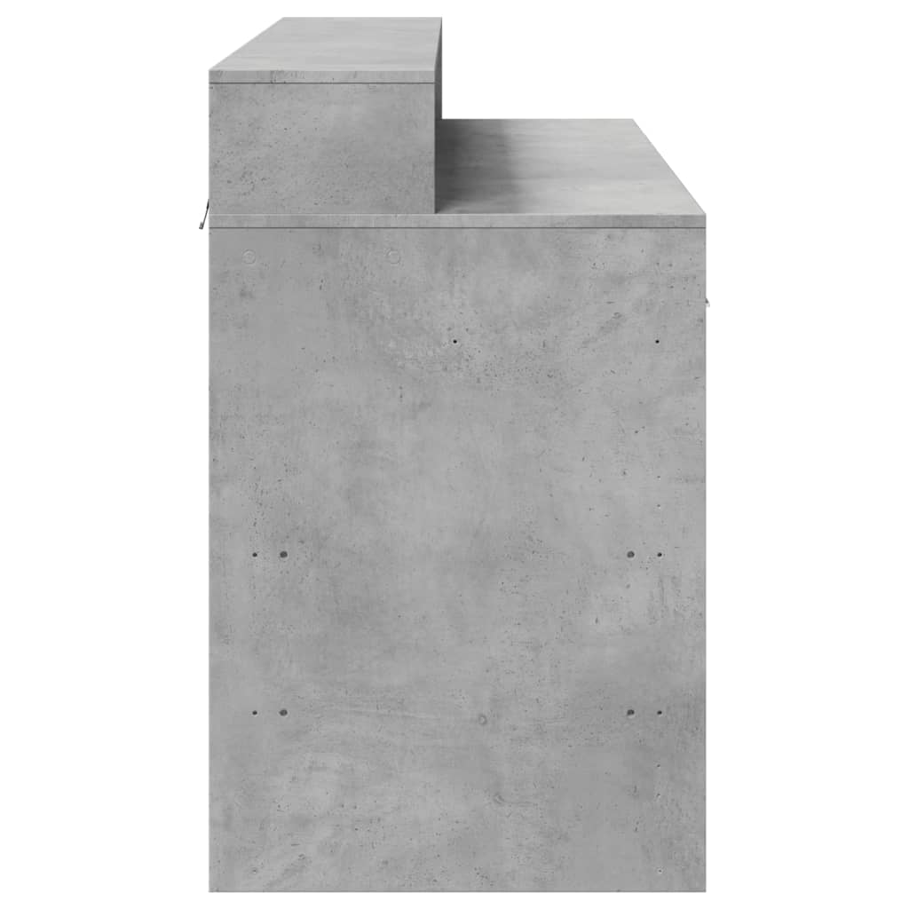 Bureau avec lumières LED Gris béton 120x55x91 cm Bois composite