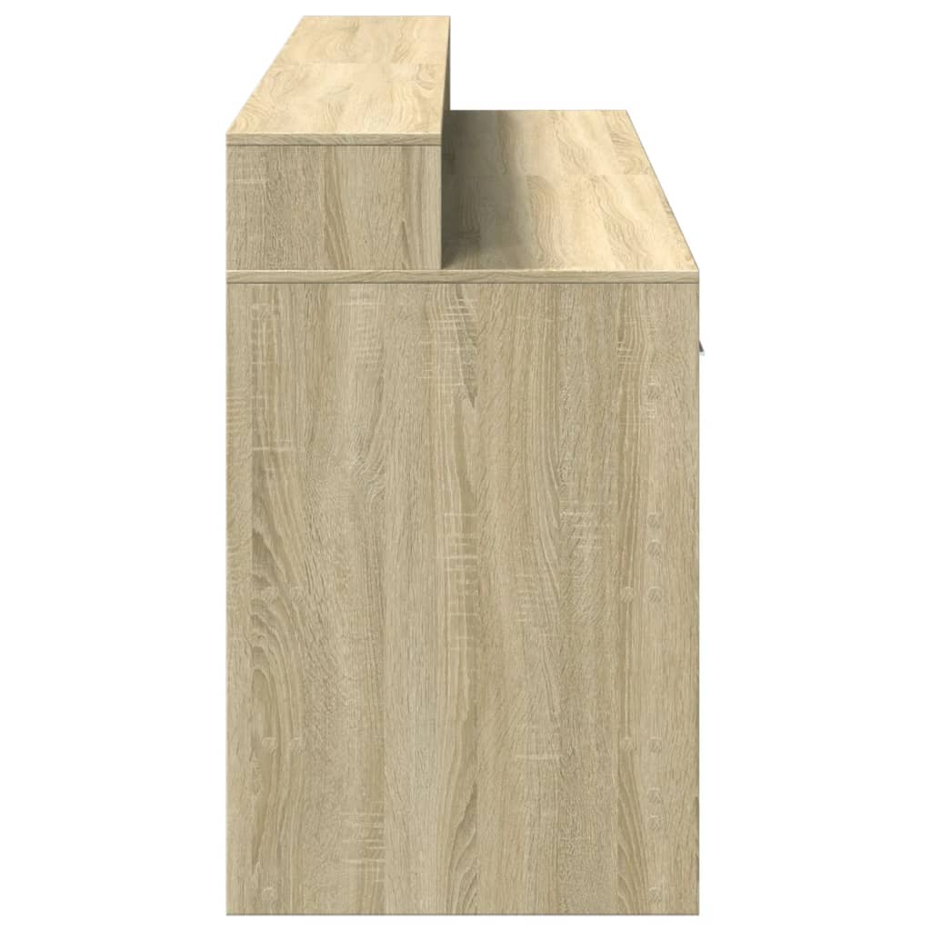 Escritorio con luces LED Roble Sonoma 160x55x91 cm Madera de ingeniería