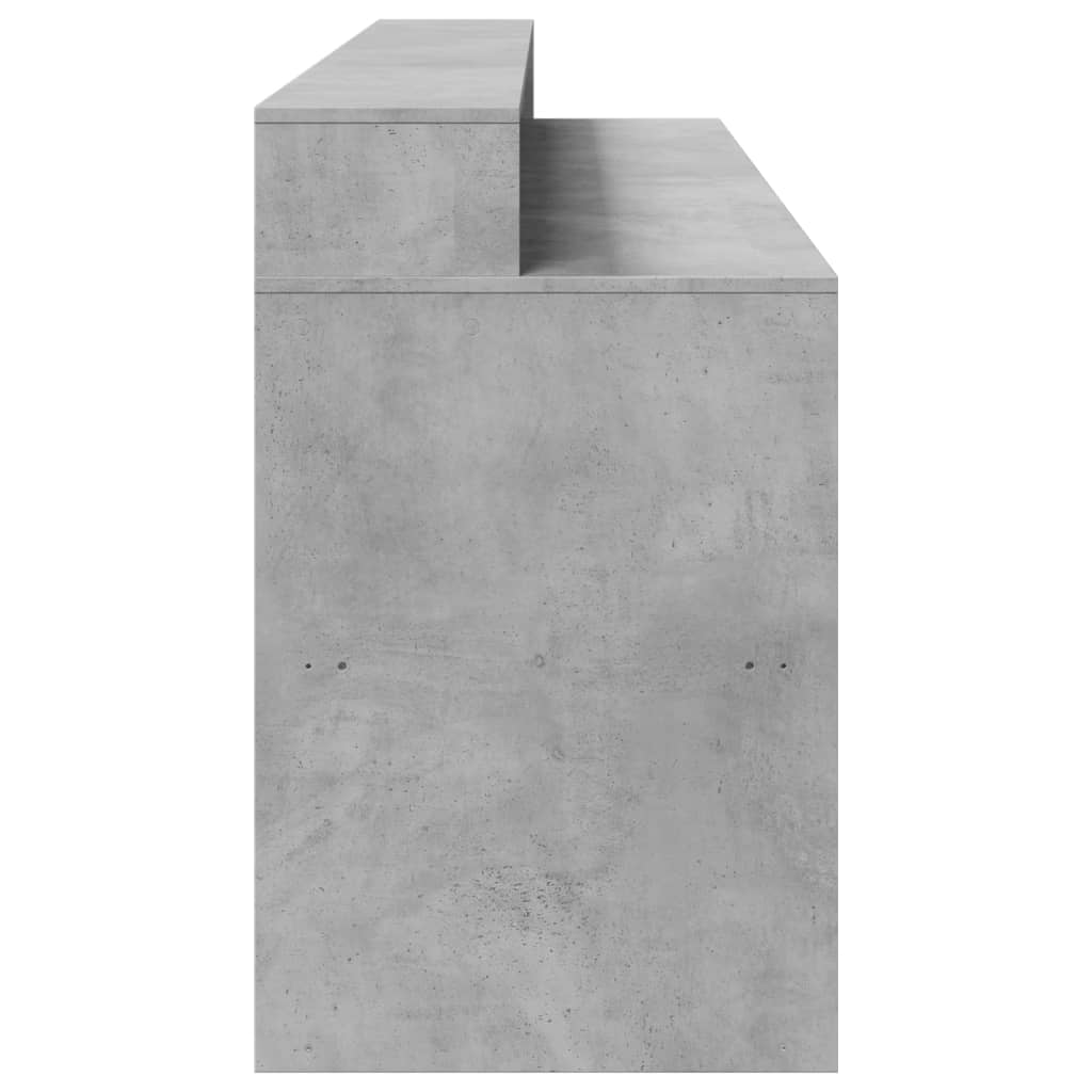 Bureau avec lumières LED Gris béton 200x55x91 cm Bois composite