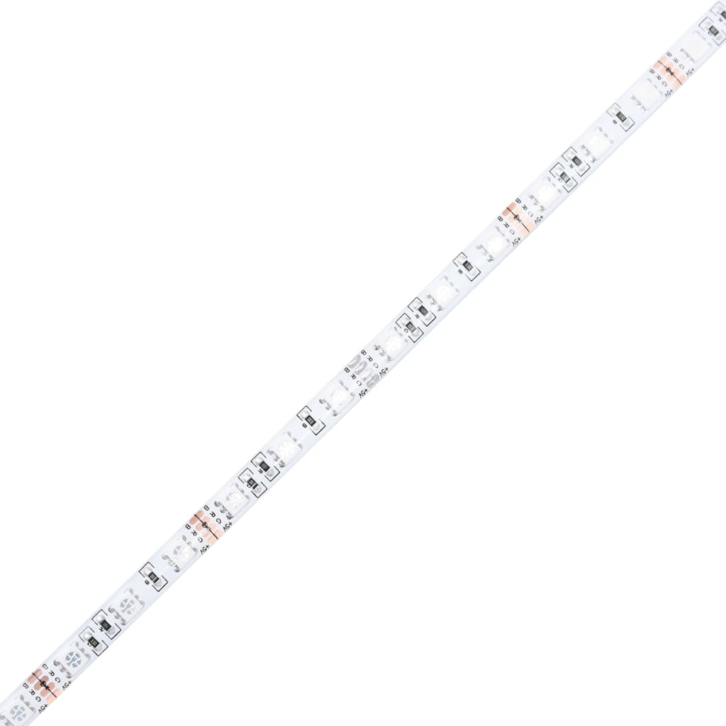 Escritorio con luces LED Blanco 200x104x91 cm Madera Ingeniosa