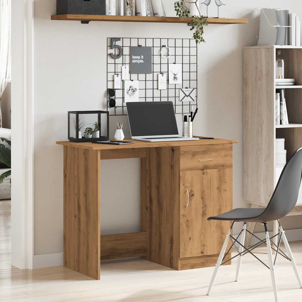 Bureau Artisan Chêne 100x50x76 cm Bois d'ingénierie