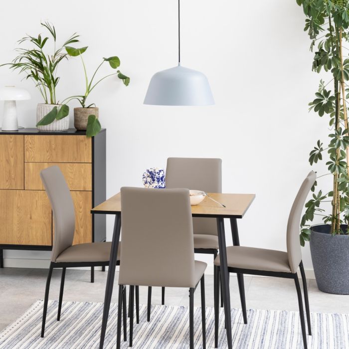 KFP HOME | Colección Everyday - Mesa de comedor en Efecto Roble y Negro 4 plazas