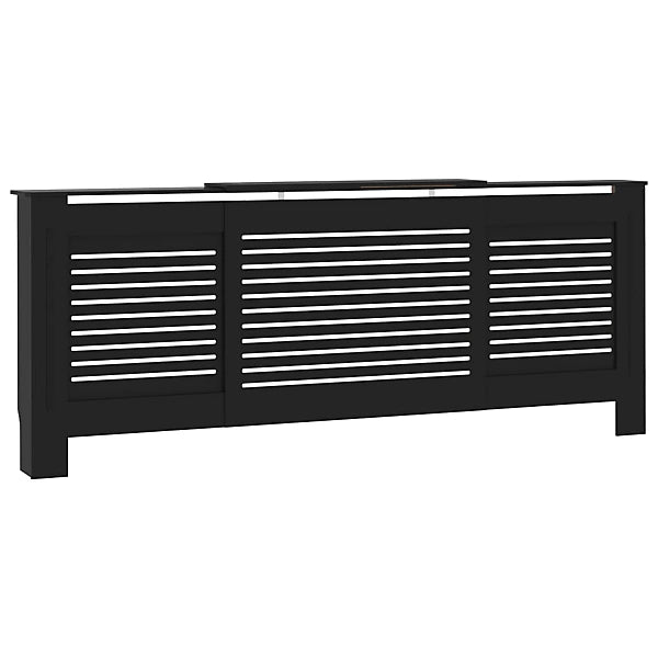 MDF Radiator Cover 205 cm - Horizontal Slats in Black
