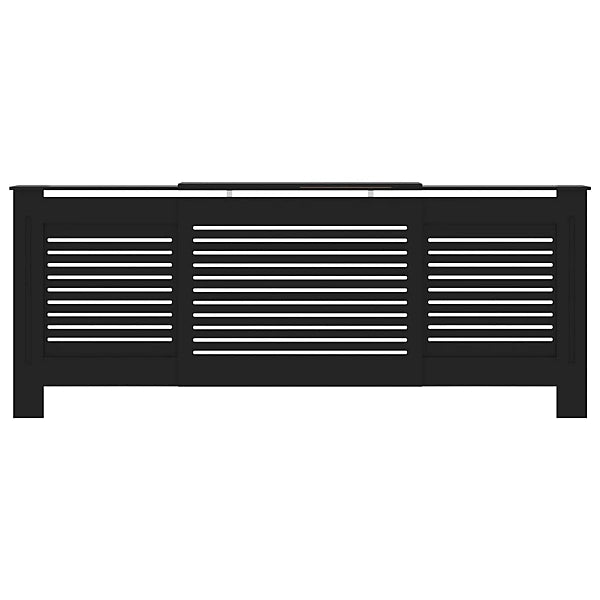 MDF Radiator Cover 205 cm - Horizontal Slats in Black