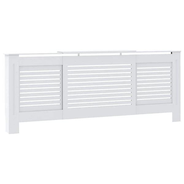 MDF Radiator Cover 205 cm - Horizontal Slats in White