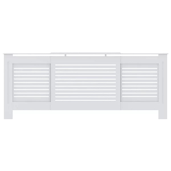 MDF Radiator Cover 205 cm - Horizontal Slats in White