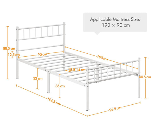 KFP HOME | Everyday Collection - 3ft single metal bed in modern design