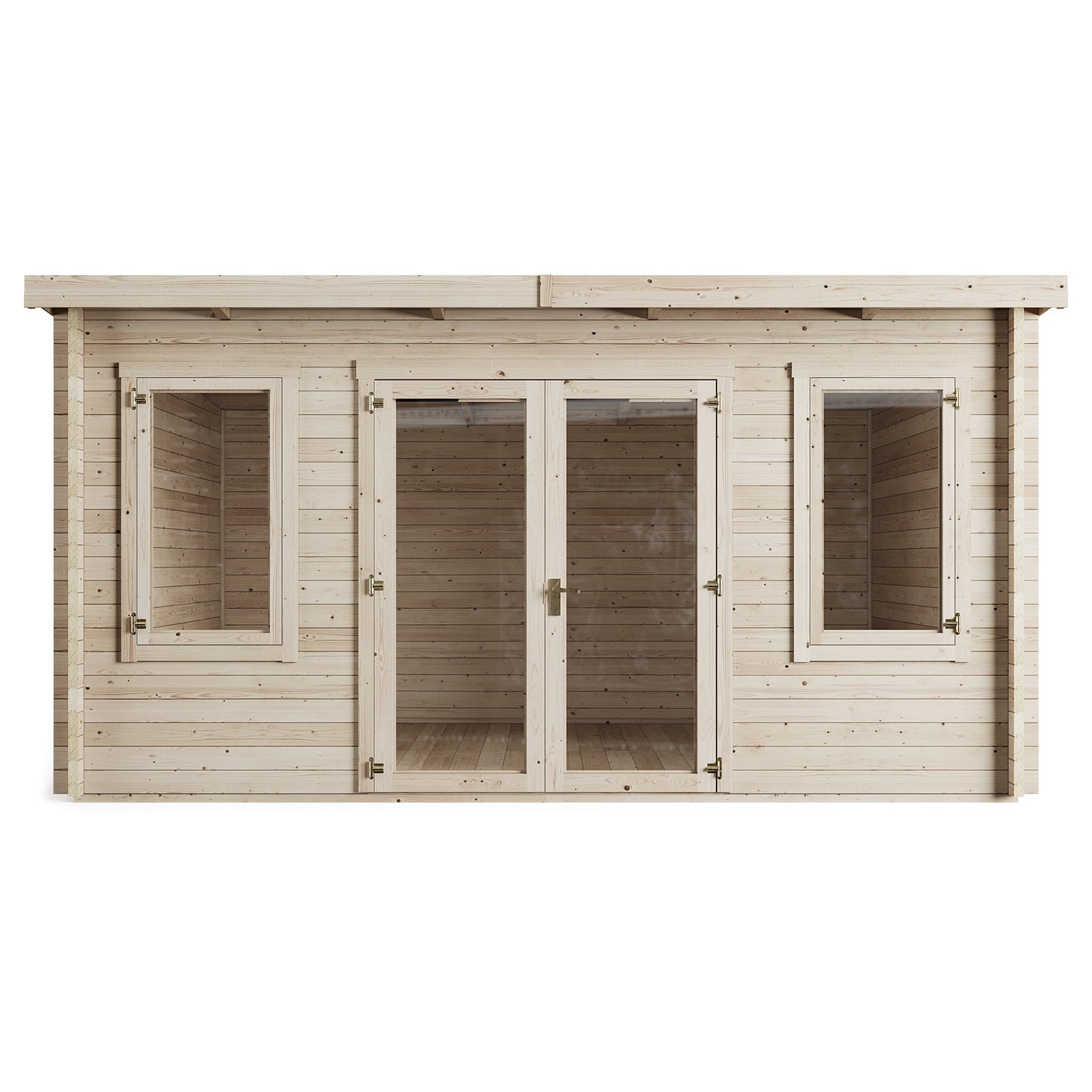 Cabaña de madera estilo Pent con jardín "Annabelle" - 4,5 mx 3,5 m