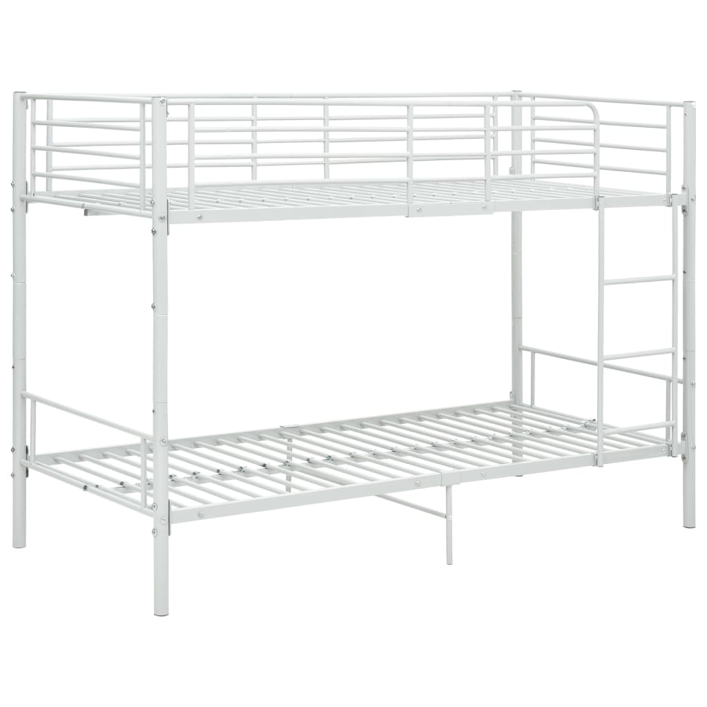 Bunk Bed without Mattress White Metal 90x200 cm