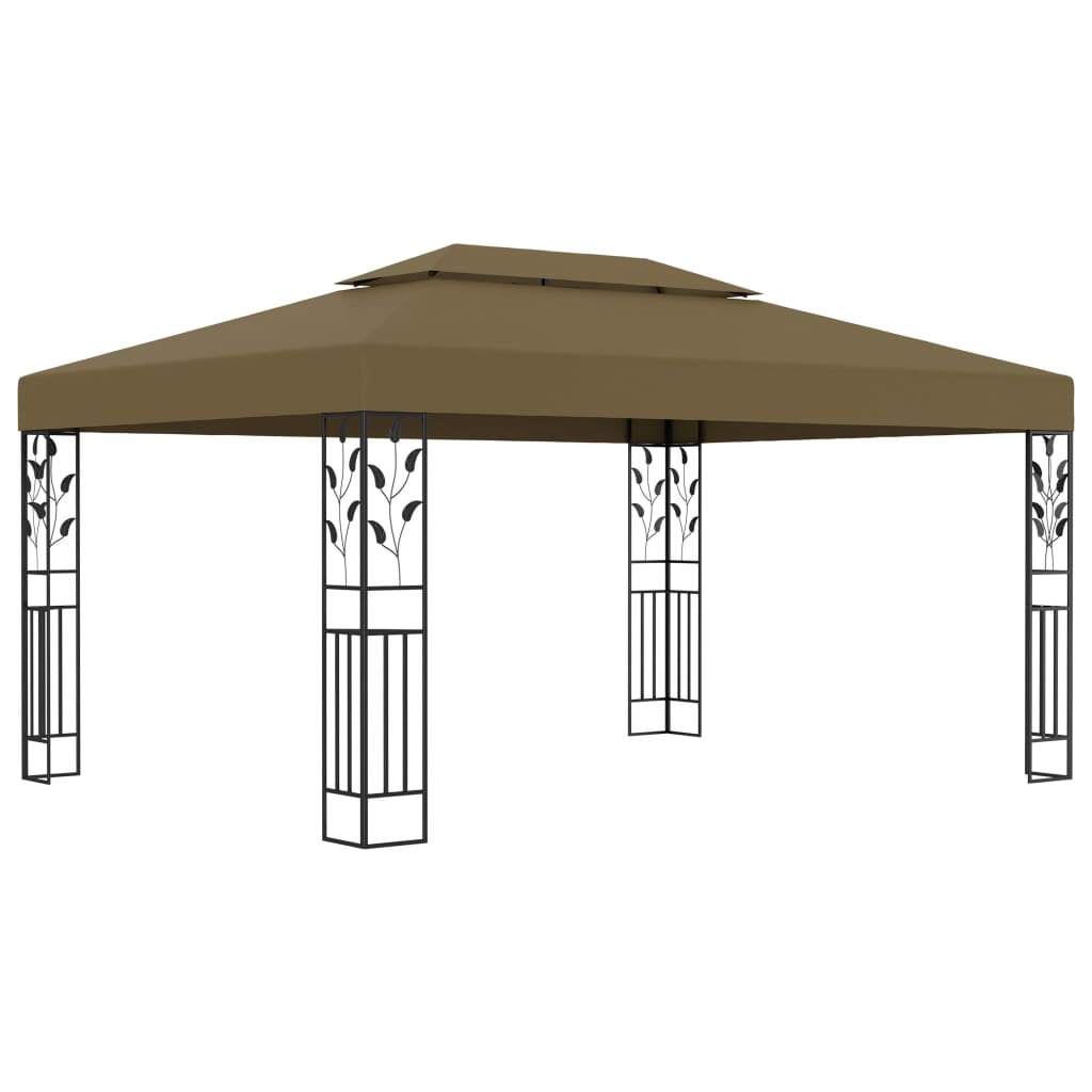 Luxury Double Roof Gazebo - Taupe roof - 3m x 4m - optional home assembly