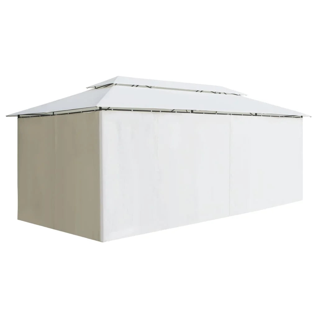 White curtained home gazebo - optional assembly included.