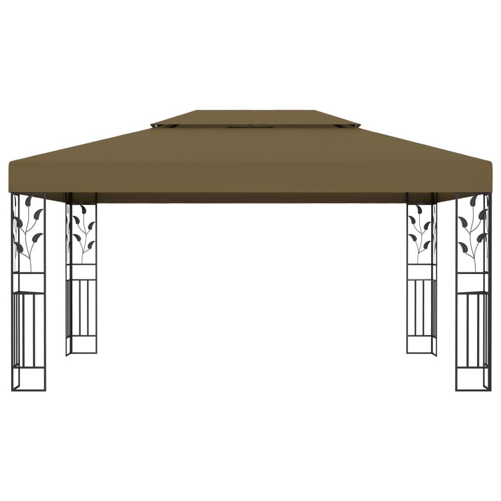 Luxury Double Roof Gazebo - Taupe roof - 3m x 4m - optional home assembly