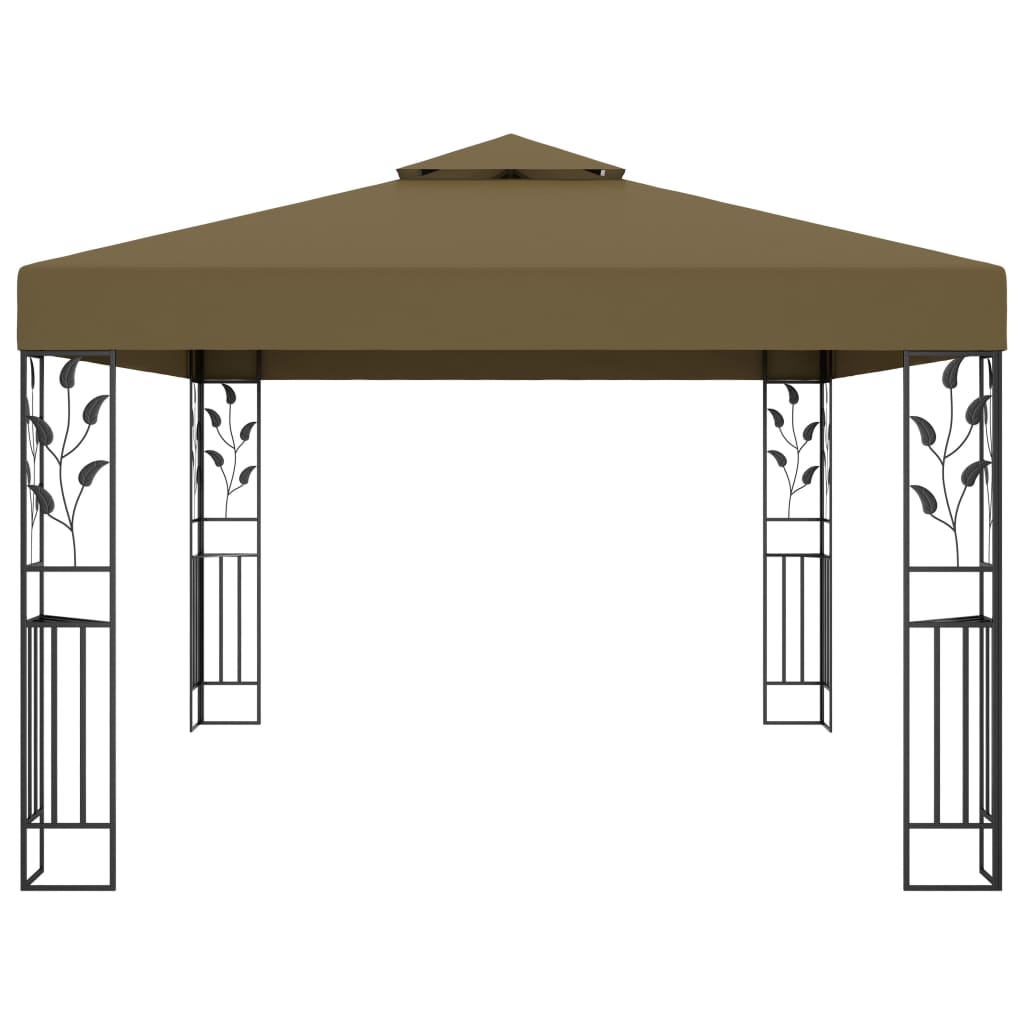 Luxury Double Roof Gazebo - Taupe roof - 3m x 4m - optional home assembly