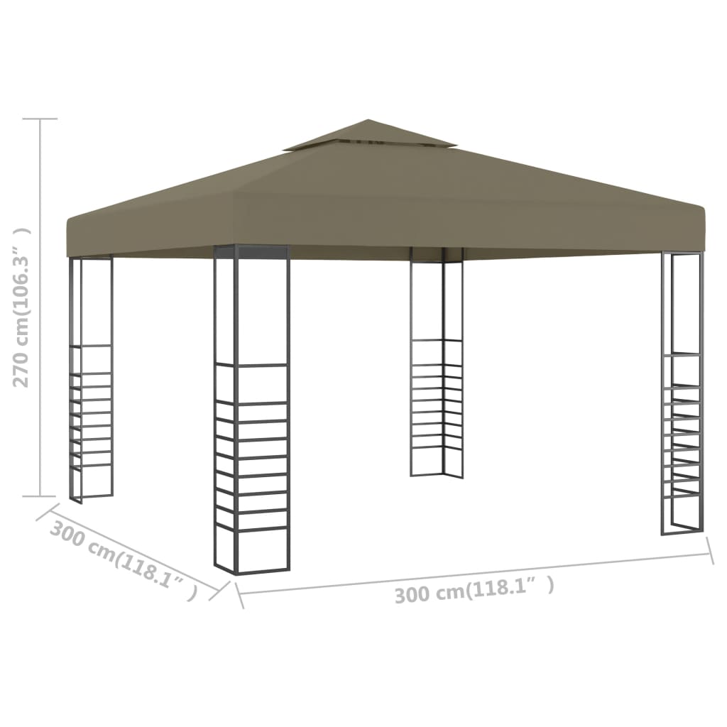 Moderna Gazebo with Roof 3x4 m Taupe