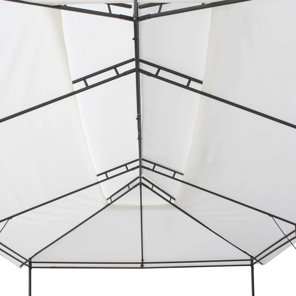 White curtained home gazebo - optional assembly included.