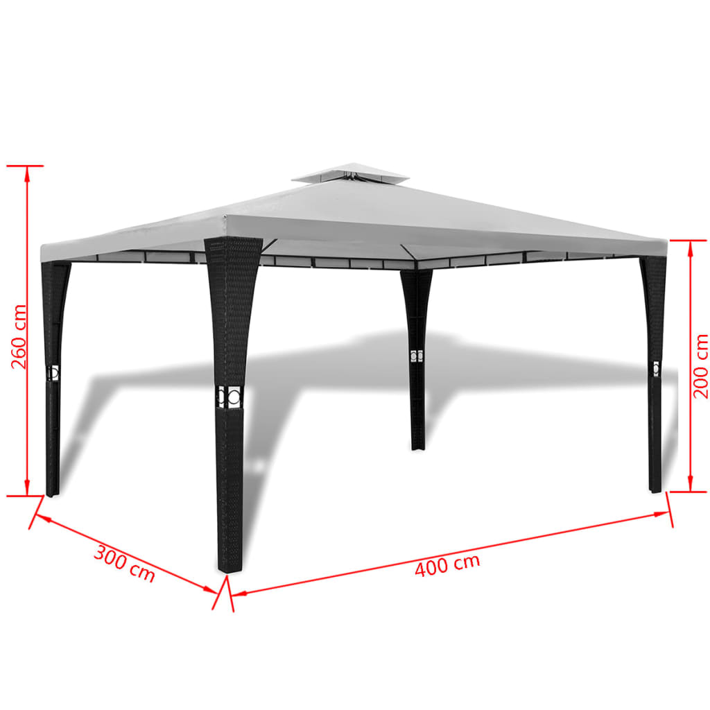Moderna Gazebo with Roof 3x4 m Grey