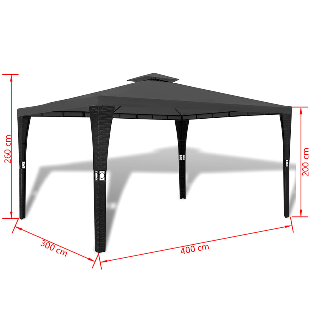Moderna Gazebo with Roof 3x4 m Grey