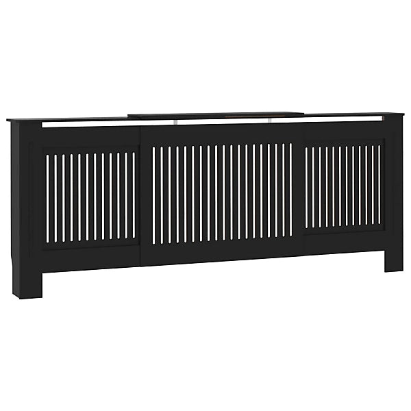 MDF Radiator Cover 205 cm - Vertical slats in Black