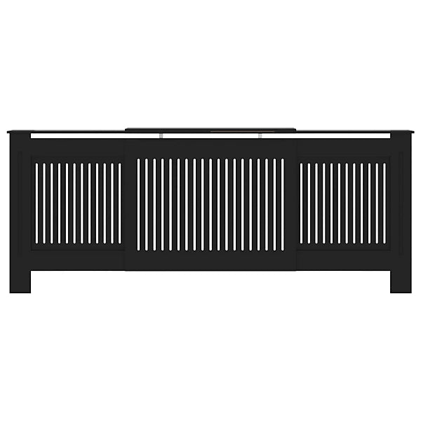 MDF Radiator Cover 205 cm - Vertical slats in Black