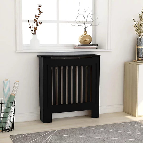 MDF Radiator Cover 78 cm - Vertical slats in Black