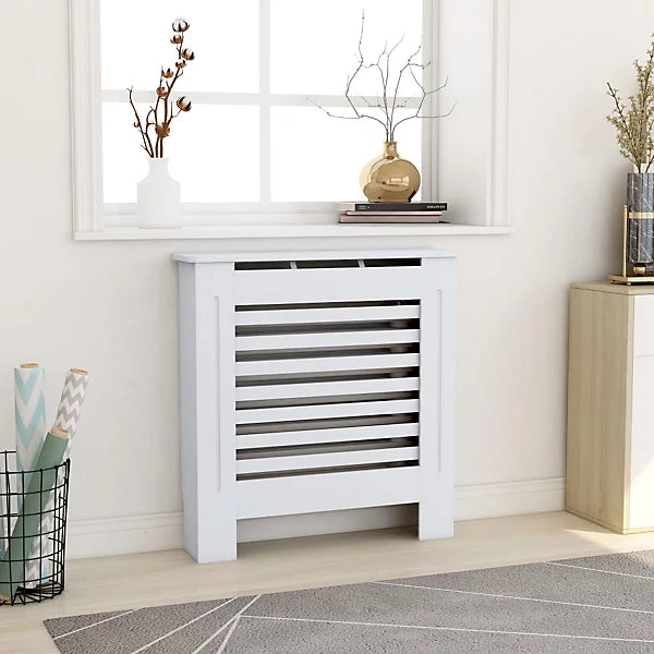 MDF Radiator Cover 78 cm - Horizontal slats in White