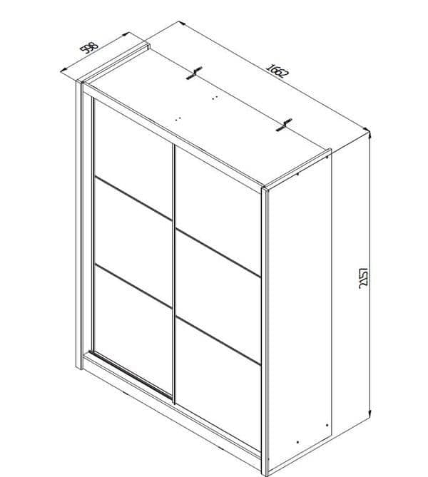 'City Living' Oak Effect Sliding Door Wardrobe 166cm