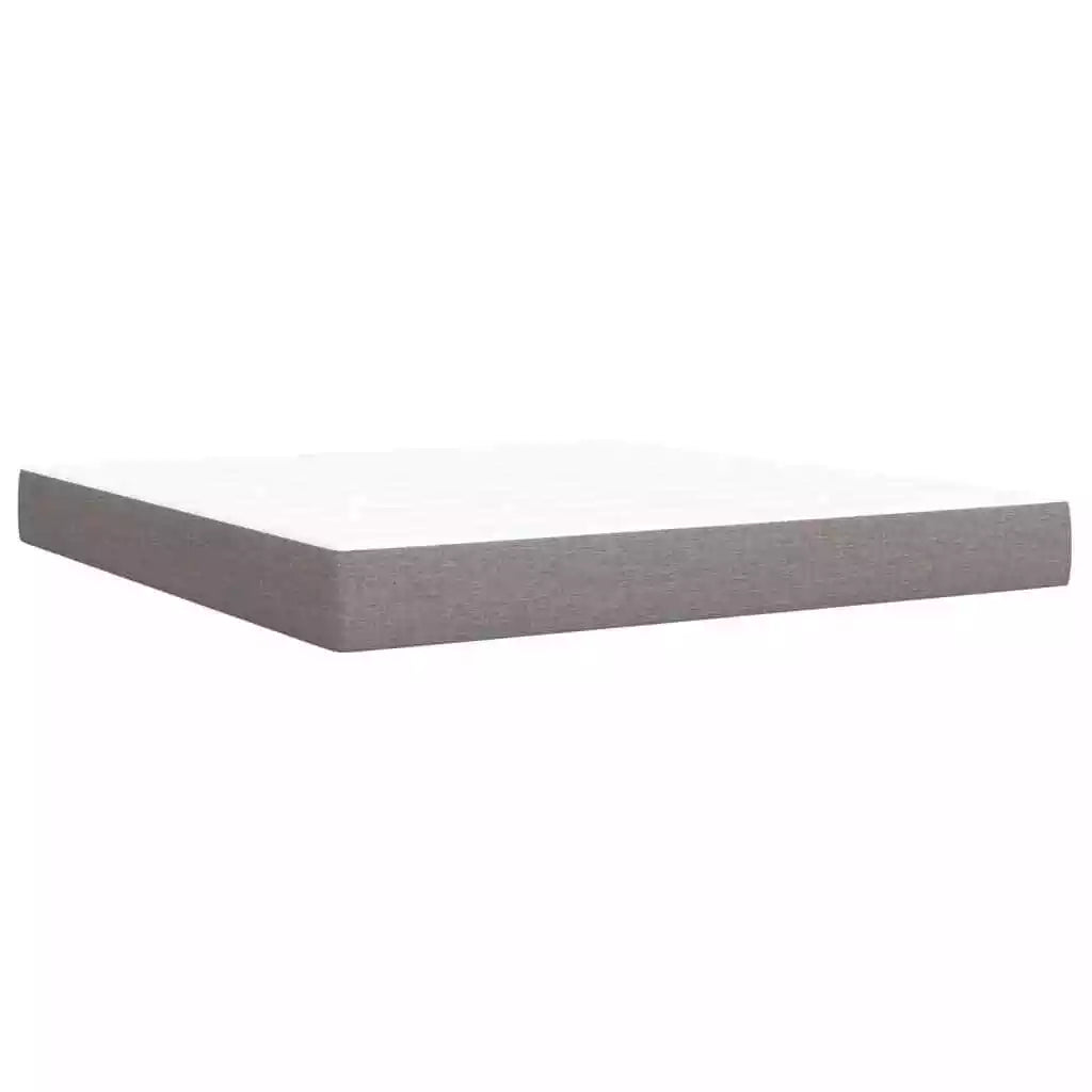 Box Spring Bed with Mattress Light Grey 180x200 cm Fabric