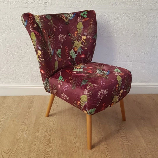 La collection tropicale | Velours bordeaux | Fauteuil d'appoint