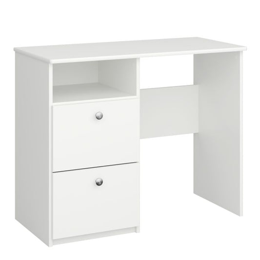 Bureau 2 tiroirs blanc