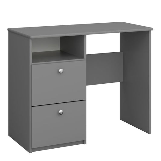 Bureau 2 tiroirs en gris