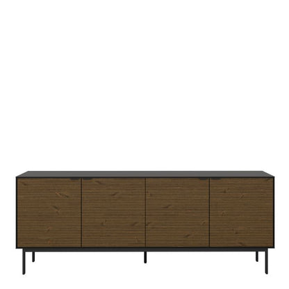 La collection Lane. Buffet 4 portes en espresso brossé noir granulé
