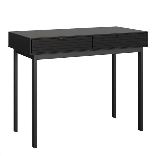 Bureau Soma 2 tiroirs Granulé Noir Brossé Noir