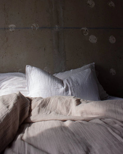 The Cotton Gauze Duvet Cover - Beige