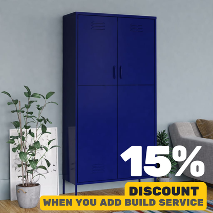 Navy Blue Steel Wardrobe 90 x50 x 180 cm