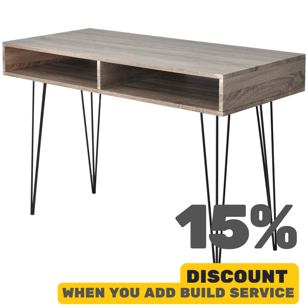 Desk With 2 Compartments Grey