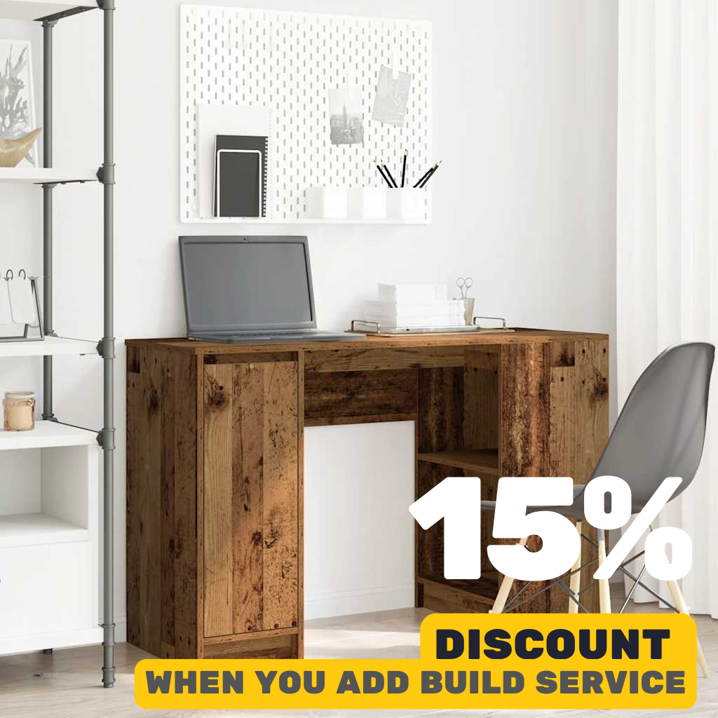 White Desk 120x 42 x 76cm Engineered Wood