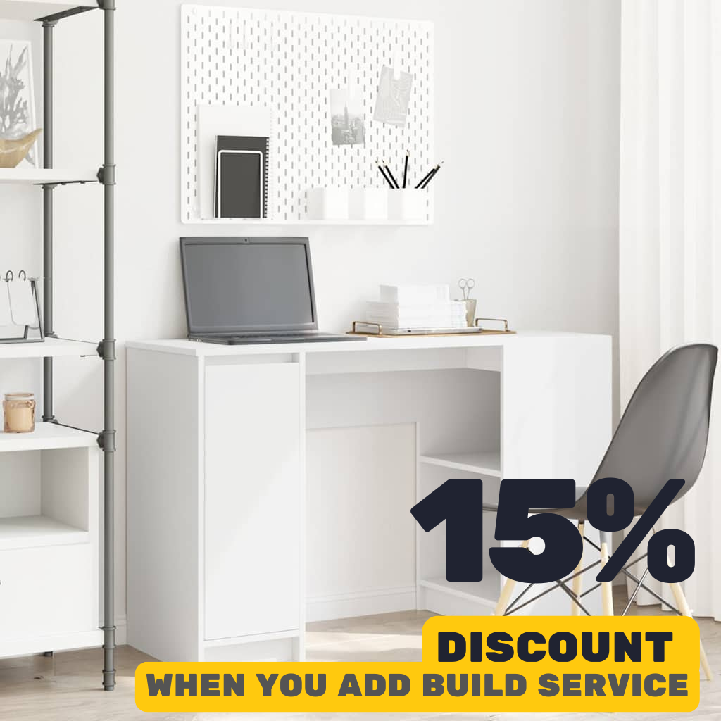 White Desk 120x 42 x 76cm Engineered Wood