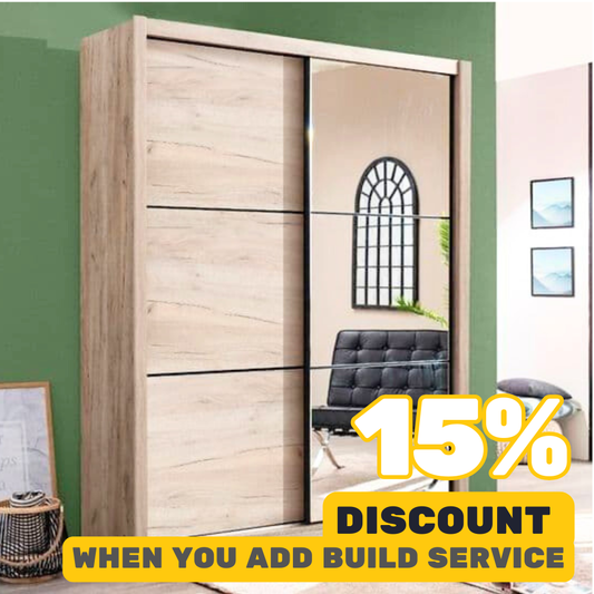 'City Living' Oak Effect Sliding Door Wardrobe 166cm