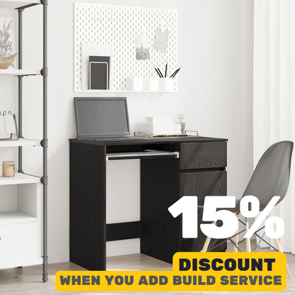 Black Desk 86 x 49 x 76cm Engineered Wood