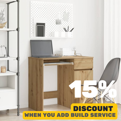 Black Desk 86 x 49 x 76cm Engineered Wood