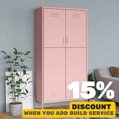 Pink Steel Wardrobe 90 x50 x 180 cm