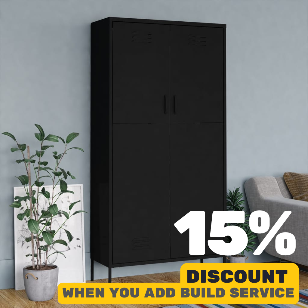 Black Steel Wardrobe 90 x50 x 180 cm