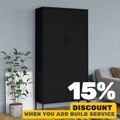 Black Steel Wardrobe 90 x50 x 180 cm