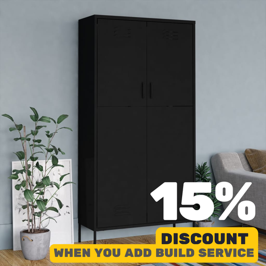 Black Steel Wardrobe 90 x50 x 180 cm