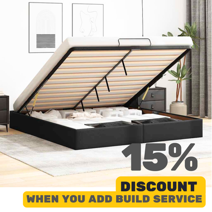 White Ottoman Bed Frame (No mattress) Super King Faux Leather