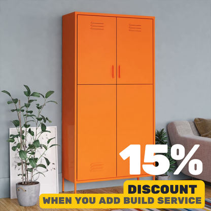 Orange Steel Wardrobe 90 x50 x 180 cm